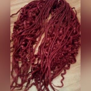 Bright Red Synthetic Braiding Hair – Long Curly Extensions